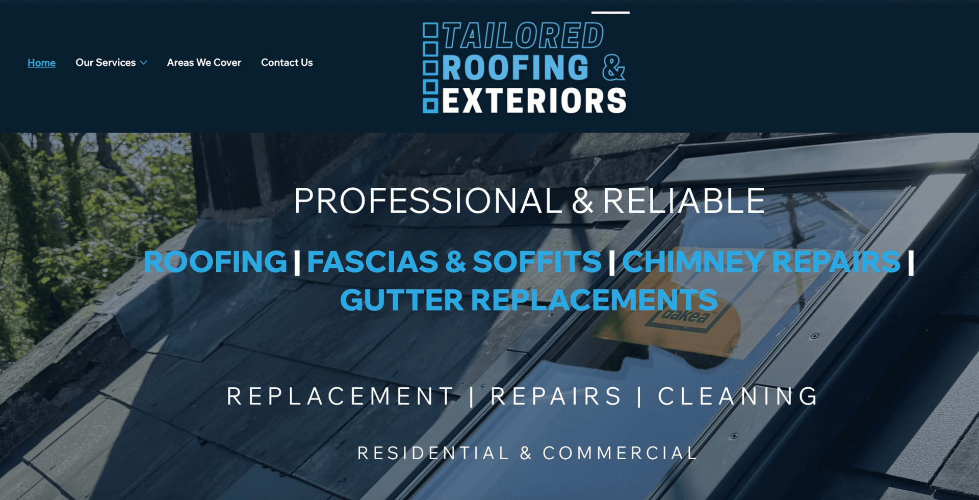 Tailored Roofing and Exteriors website by PEAK HQ